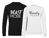 Beast Beauty Mode - Partner-Sweatshirt Damen und Herren - 2 Stück - Couple-Pullover Geschenk Set für Verliebte - Partner-Geschenke - Bestes Geburtstagsgeschenk - Partnerlook